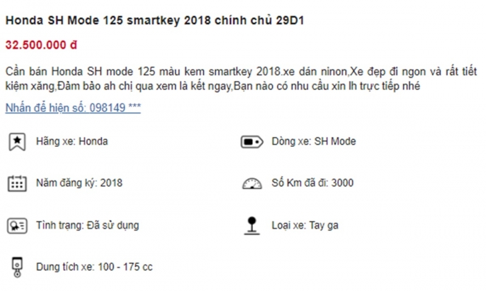 Honda SH Mode rao bán giá chỉ 30 triệu, rẻ ngang Honda Vision, cơ hội tậu xe cực ngon cho khách Việt ảnh 1