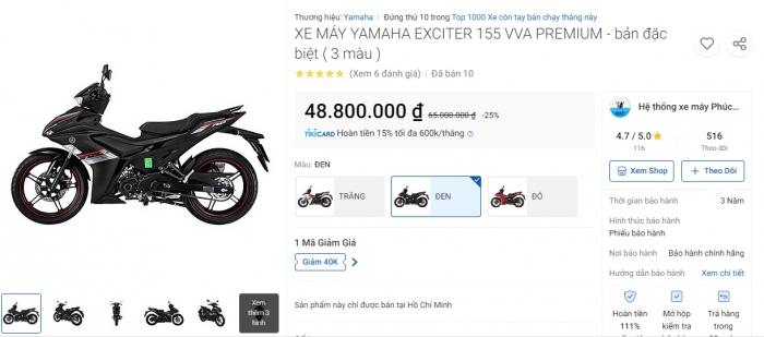 Giá Yamaha Exciter 155 giảm sập sàn 17 triệu, rẻ hơn Honda Winner X 8 triệu khiến khách Việt vỡ òa ảnh 1