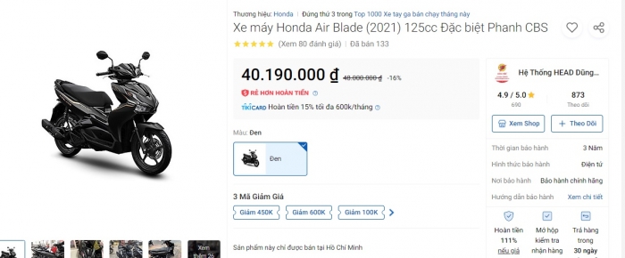 Giá xe Honda Air Blade 125 giảm sốc 8 triệu: Rẻ ngang Honda Vision 2021, khách Việt quất ngay kẻo lỡ ảnh 1