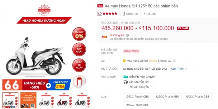 Sau Honda Air Blade, Honda SH 125i 2020 đại hạ giá hơn 5 triệu khiến khách Việt bấn loạn ảnh 1
