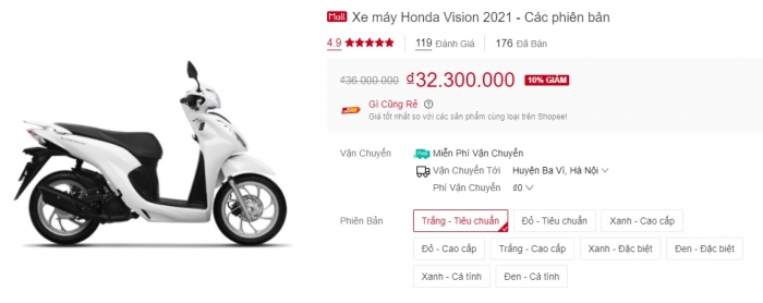 Giá Honda Vision 2021 giảm hết nấc chỉ 32 triệu rẻ hơn Honda Air Blade 15 triệu, khách Việt chốt đơn ảnh 1
