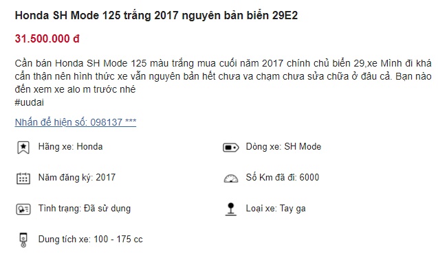 Chiếc Honda SH Mode chỉ còn 30 triệu, rẻ hơn Honda Lead 10 triệu, thời điểm vàng mua xe giá hời ảnh 1