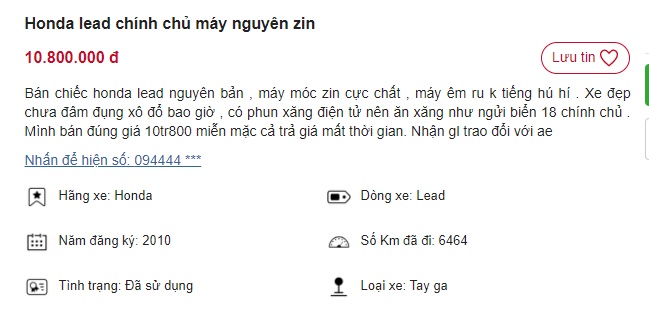 Chiếc Honda Lead giá chỉ còn 11 triệu, rẻ hơn Honda Vision 20 triệu, cơ hội săn xe siêu hời đã tới! ảnh 1