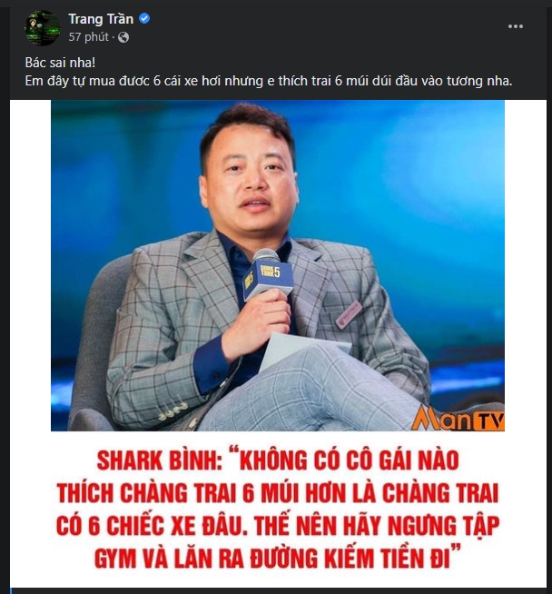 Giữa lùm xùm drama Shark Bình và Phương Oanh, Trang Trần phản bác lại một phát ngôn gây tranh cãi ảnh 1