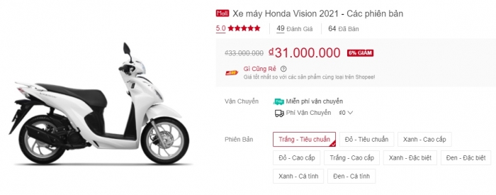 Giá xe Honda Vision 2021 giảm khó tin tại đại lý sau Honda Air Blade: Khách Việt ồ ạt 'chốt đơn' ảnh 1