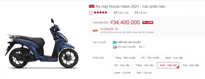 Giá xe Honda Vision 2021 giảm khó tin tại đại lý sau Honda Air Blade: Khách Việt ồ ạt 'chốt đơn' ảnh 2