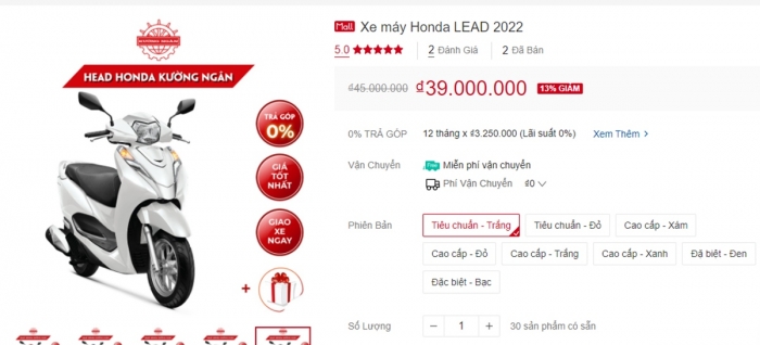 Giá xe Honda Lead 2021 hạ sập sàn 6 triệu đồng 'tiếp bước' Honda Vision, cơ hội mua xe cực tốt! ảnh 1