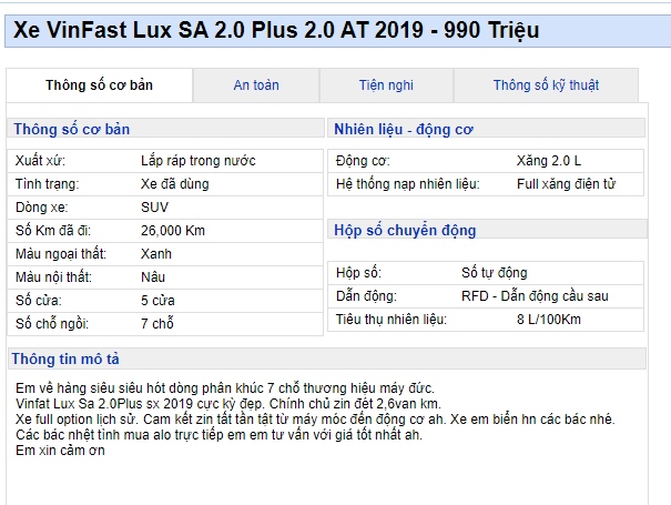 Mê mẩn chiếc VinFast Lux SA2.0 rao bán giá không tưởng, đẹp không tì vết 'hất cẳng' Toyota Fortuner ảnh 1