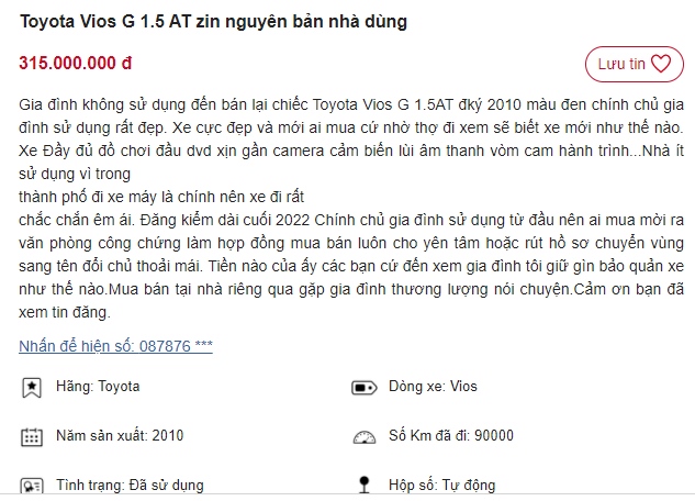 Khách Việt sửng sốt trước chiếc Toyota Vios rao bán giá chỉ 315 triệu, thấp hơn cả Kia Morning mới ảnh 1