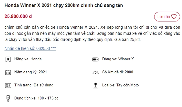 Phát sốt với chiếc Honda Winner X rao bán giá chỉ 35 triệu, rẻ hơn Yamaha Exciter mới 20 triệu ảnh 1
