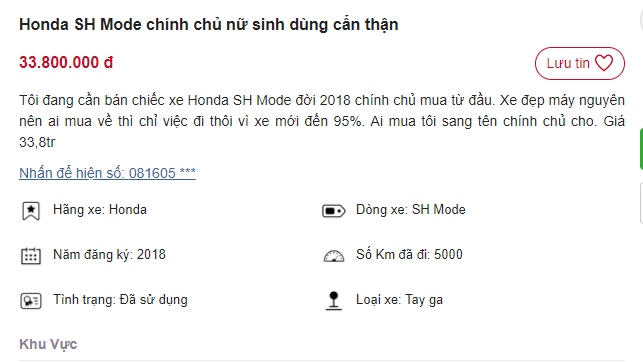 'Đốn tim' trước mẫu Honda SH Mode rao bán giá chỉ 33 triệu, rẻ ngang Honda Vision mới 2021 ảnh 1