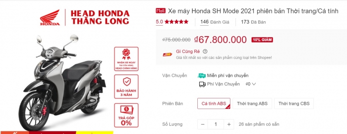 Sau Honda Vision, giá xe SH Mode 2021 giảm 'giật gân' hơn 10 triệu khiến dân tình sững sờ ảnh 1