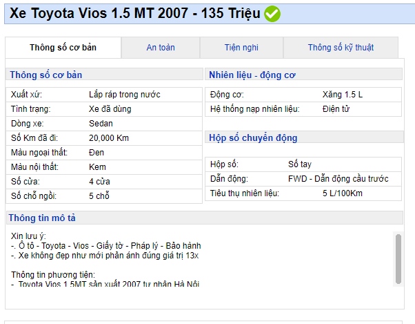 Chiếc Toyota Vios rao bán giá chỉ 135 triệu, rẻ ngang Honda SH 150i mới khiến dân tình 'chao đảo' ảnh 1