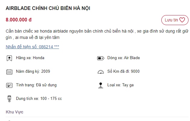 Chiếc Honda Air Blade rao bán giá chỉ 8 triệu rẻ hơn Wave Alpha mới 12 triệu khiến dân tình 'vỡ òa' ảnh 1