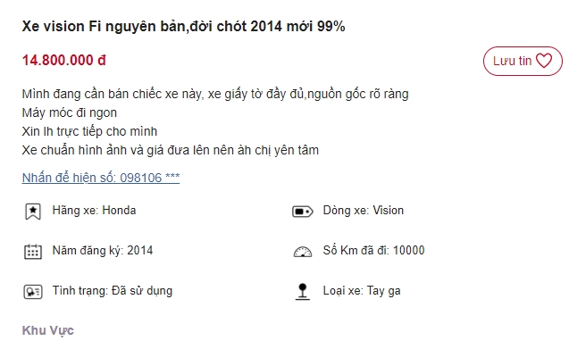 Chiếc Honda Vision 'gây bão' với giá rao bán chỉ từ 14 triệu khiến khách Việt 'xỉu up xỉu down' ảnh 1