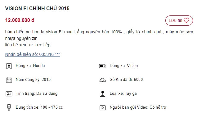 Khách Việt 'bấn loạn' với chiếc Honda Vision rao bán giá chỉ 12 triệu, rẻ hơn Wave Alpha mới 8 triệu ảnh 1