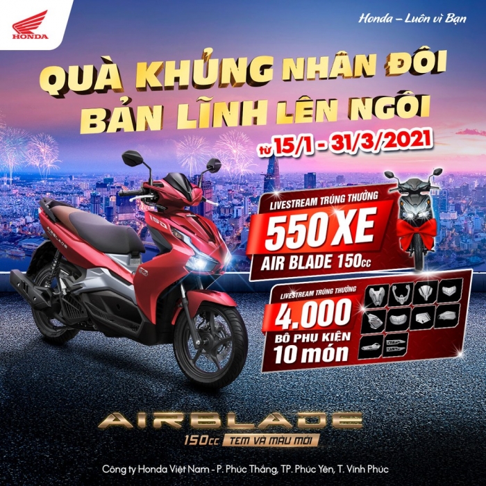 Honda Air Blade có giá không tưởng khiến đàn em Honda Vision bỡ ngờ: Mua 1 tặng 1, cơ hội tậu xe hời ảnh 1