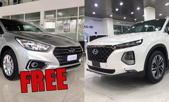 Mua Hyundai Santa Fe được tặng kèm Hyundai Accent hoàn toàn mới