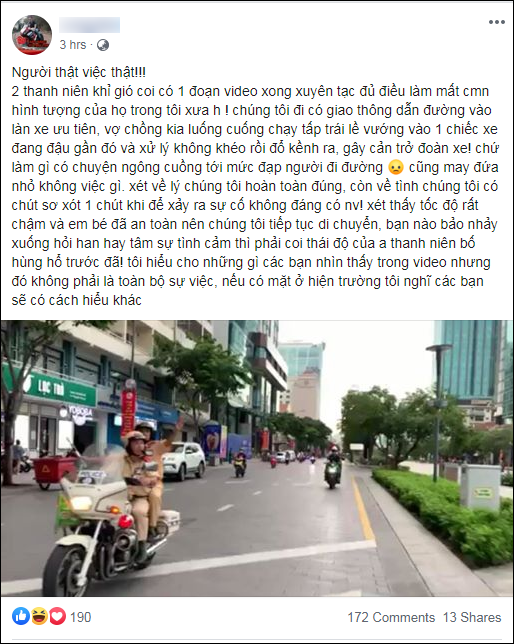 Thực hư chuyện đoàn moto PKL Quận 5 tông xe khiến trẻ nhỏ ngã lăn ra đường