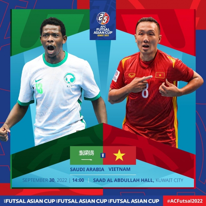 Xem trực tiếp futsal Việt Nam vs Saudi Arabia ở đâu, kênh nào? Bảng xếp hạng VCK Futsal châu Á 2022