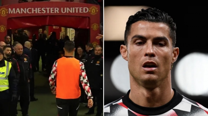 Phản ứng của Ronaldo ở buổi tập đầu tiên sau án phạt từ HLV Erik ten Hag