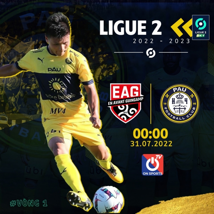 Trực tiếp bóng đá Pau FC vs Guingamp, 0h00 ngày 31/7: Quang Hải lập kỷ lục đi vào lịch sử Ligue 2?