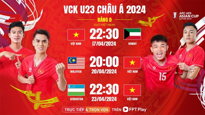 Xem trực tiếp bóng đá U23 Châu Á 2024 ở đâu, kênh nào? Link xem trực tuyến U23 Việt Nam trên VTV