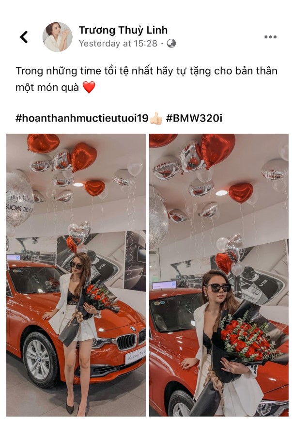Hotgirl 2k tự thưởng xe BMW tiền tỷ cho bản thân sau quãng thời gian làm việc vất vả