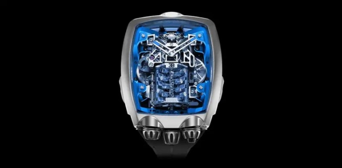 Choáng với đồng hồ đeo tay chạy bằng động cơ 16 xi-lanh của Bugatti