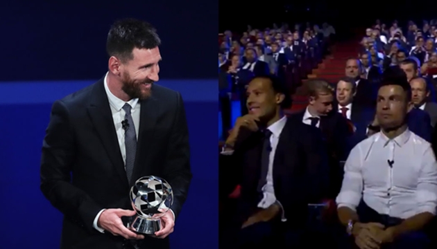 Nhìn Messi ẵm giải cao quý, biểu cảm của Ronaldo khiến dân mạng dậy sóng