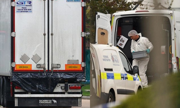 Phát hiện những “dấu tay máu” trong container chứa 39 thi thể ở Anh