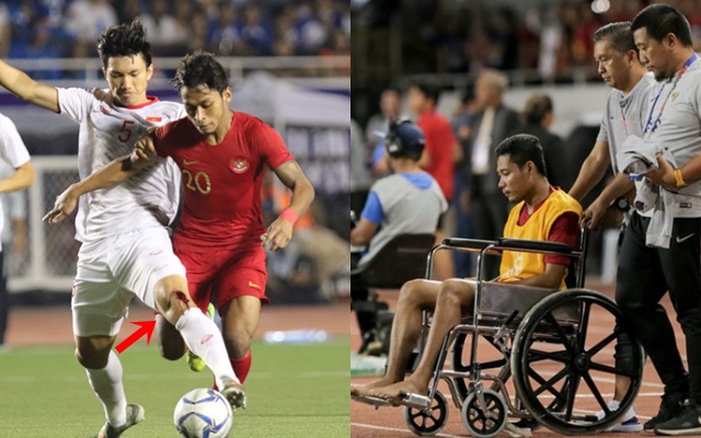 Báo Indonesia tố cáo Văn Hậu cố tình phạm lỗi, khiến cầu thủ nước bạn 'ngồi xe lăn'