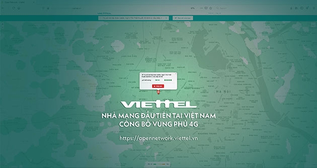 Viettel công bố bản đồ vùng phủ sóng của mạng di động 4G trên toàn lãnh thổ