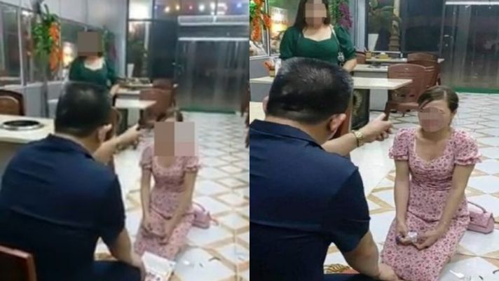 Clip nóng: Chủ quán bắt cô gái quỳ lạy vì 'bóc phốt' đồ ăn có sán, gây xôn xao CĐM