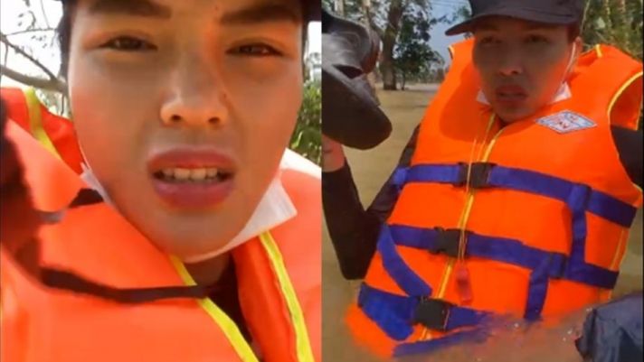 Kỳ Duyên và Minh Triệu bị lật thuyền khi đi cứu trợ tại Quảng Bình