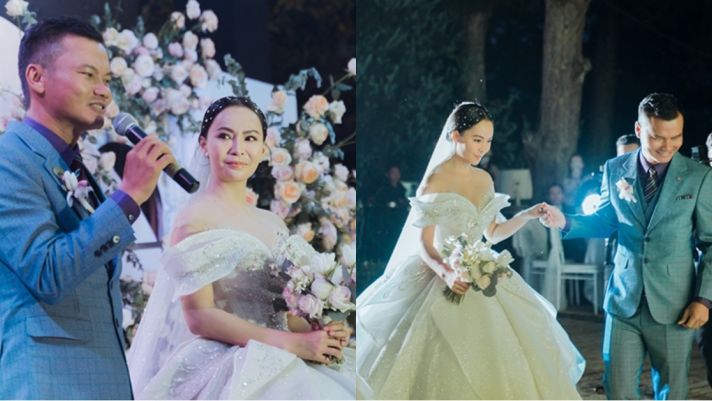 'Hoa hậu Bolero' Trần Mỹ Ngọc rơi nước mắt trong ngày cưới tại Dinh thự vua Bảo Đại