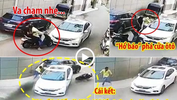 Hai thanh niên đi Honda Vision va chạm với ô tô, hành động ‘côn đồ’ bất ngờ gây bão dân tình 