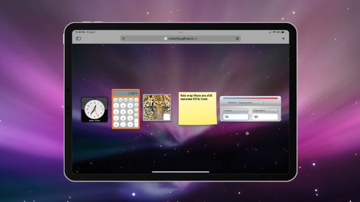 Trải nghiệm widget của hệ điều hành Mac OS X 10.5 Leopard của 14 năm trước