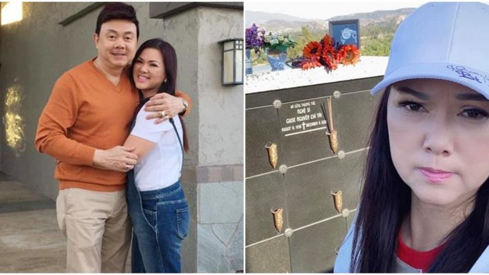 Ca sĩ Phương Loan đến thăm mộ cố nghệ sĩ Chí Tài, nói 1 câu khiến CĐM 'nhói lòng'