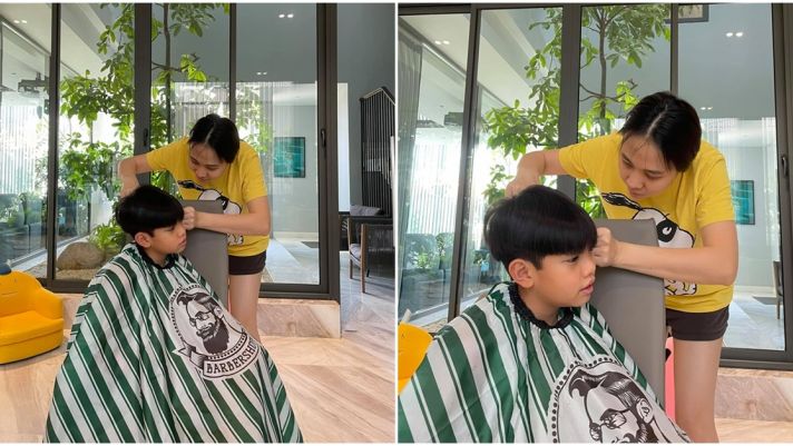 Đàm Thu Trang cắt tóc cho con trai Hồ Ngọc Hà, cái kết khiến nhiều người phải giật mình