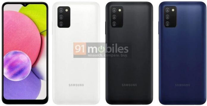 Smartphone pin trâu, giá rẻ Samsung Galaxy A03s lộ thiết kế đơn giản, phù hợp mọi đối tượng