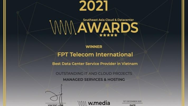 Viễn thông Quốc tế FPT đạt giải 'Nhà cung cấp dịch vụ Trung tâm dữ liệu hàng đầu tại Việt Nam'
