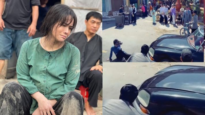 Nhật Kim Anh rùng mình vì bị xe đâm trên phim trường, hú vía vì suýt gãy chân