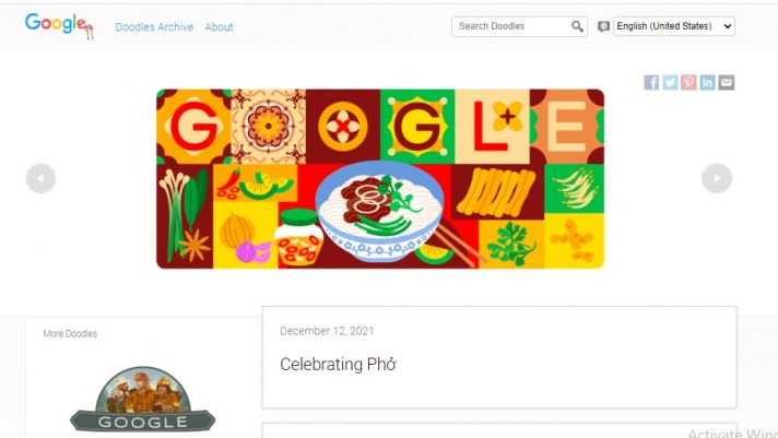 Hôm nay 12/12, Google tôn vinh phở Việt Nam tại trang chủ với Doodle đặc biệt