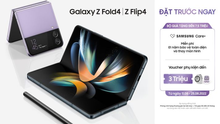 Samsung chơi lớn, tặng gói Bảo hành Samsung Care+ cho người dùng đặt trước Galaxy Z Fold4 và Z Flip4