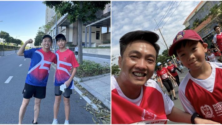Cường Đô La cùng con trai tham gia giải Marathon từ thiện