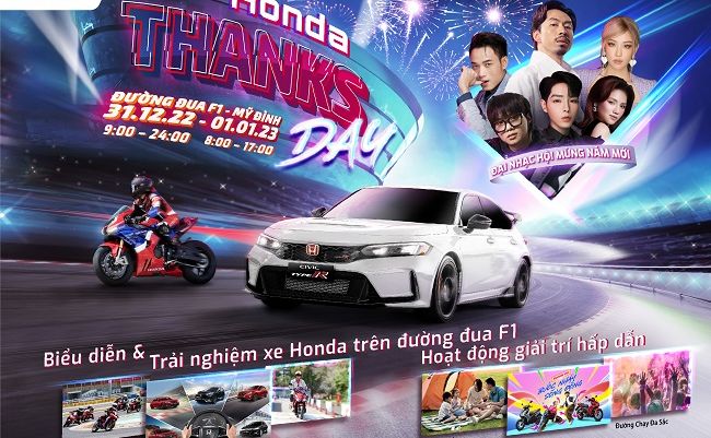 Đại nhạc hội mừng năm mới Honda Thanks Day cùng hàng loạt hoạt động biểu diễn xe đỉnh cao