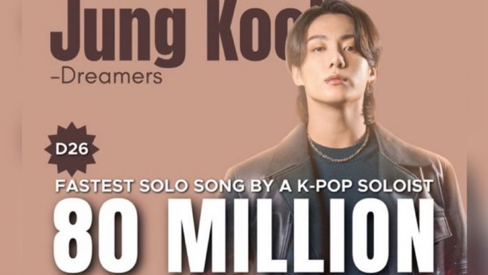‘Dreamers’ của Jungkook là bài hát solo của nghệ sĩ solo K-pop vượt 80 triệu lượt stream Spotify