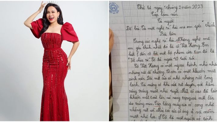 Việt Hương hạnh phúc khi được fan nhí viết bài văn tả chân dung đẹp như tranh vẽ