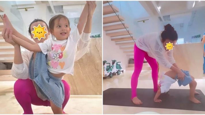 Mới 2 tuổi, Lisa con gái Hồ Ngọc Hà đã ‘nhào lộn’ với những động tác Yoga cực khó gây bất ngờ